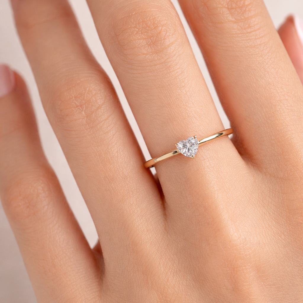 Bague coeur diamanté