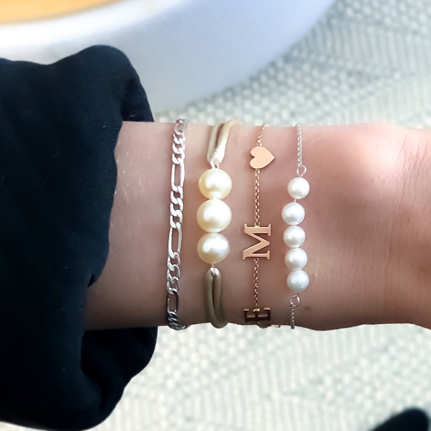 Initial Bracelet - Letter Serif