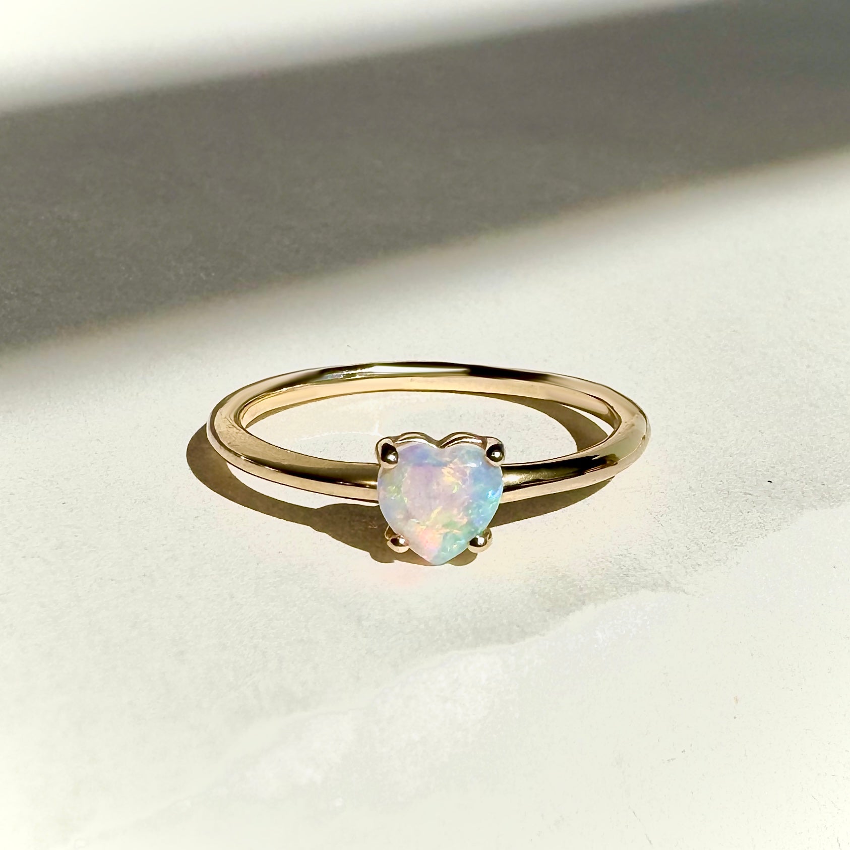 Bague cœur d’opale