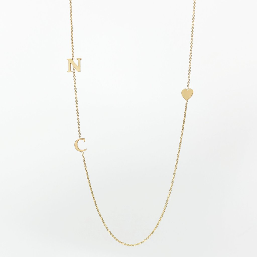 Collier mini initiales + coeur