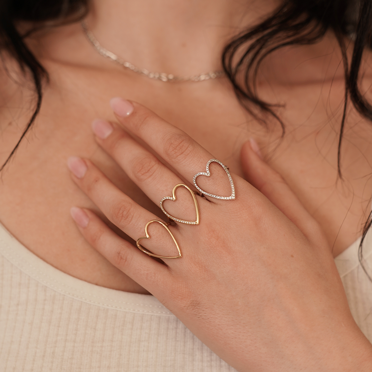 Bague Coeur XL - Pavé