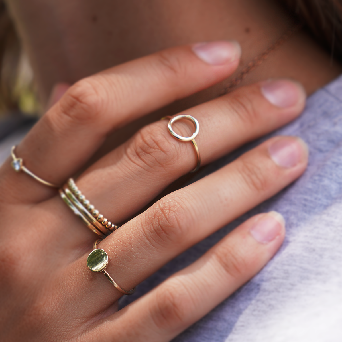 Duo Bague ronde + bague cercle