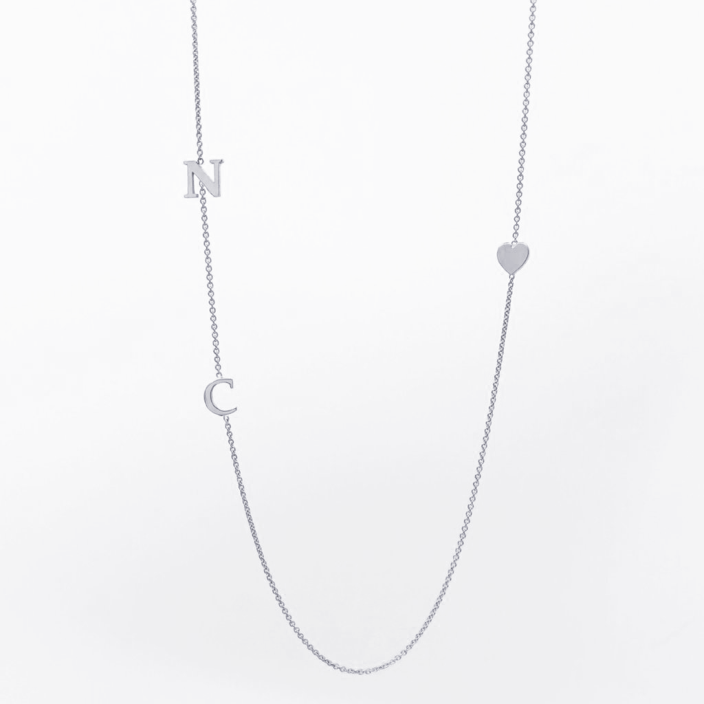 Collier mini initiales + coeur