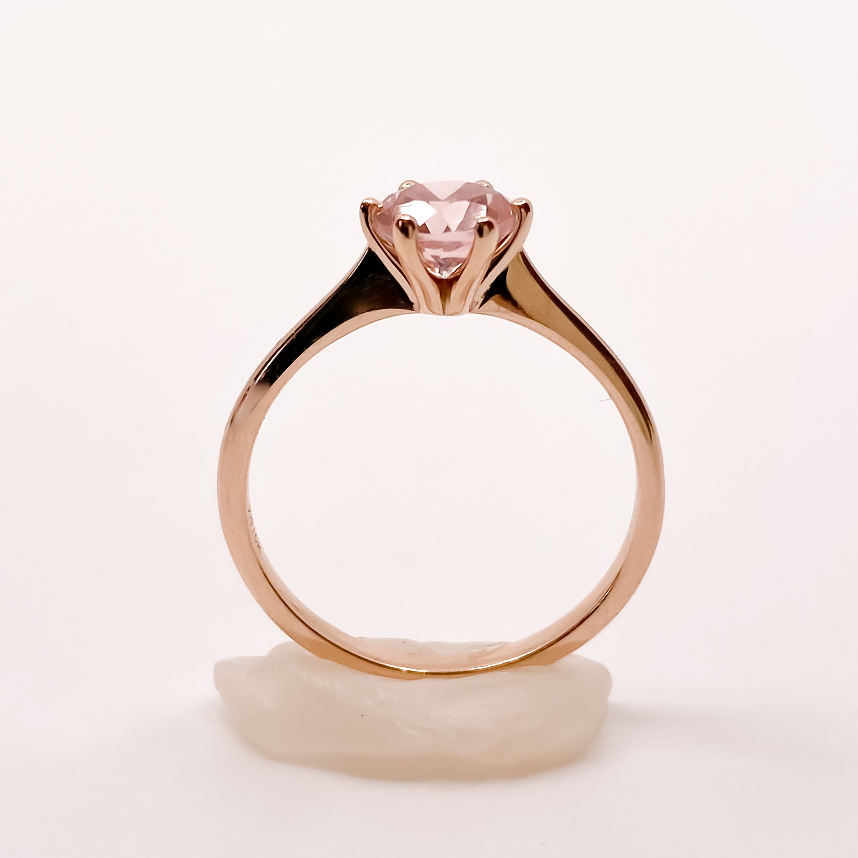 Bague solitaire - Pierre rose