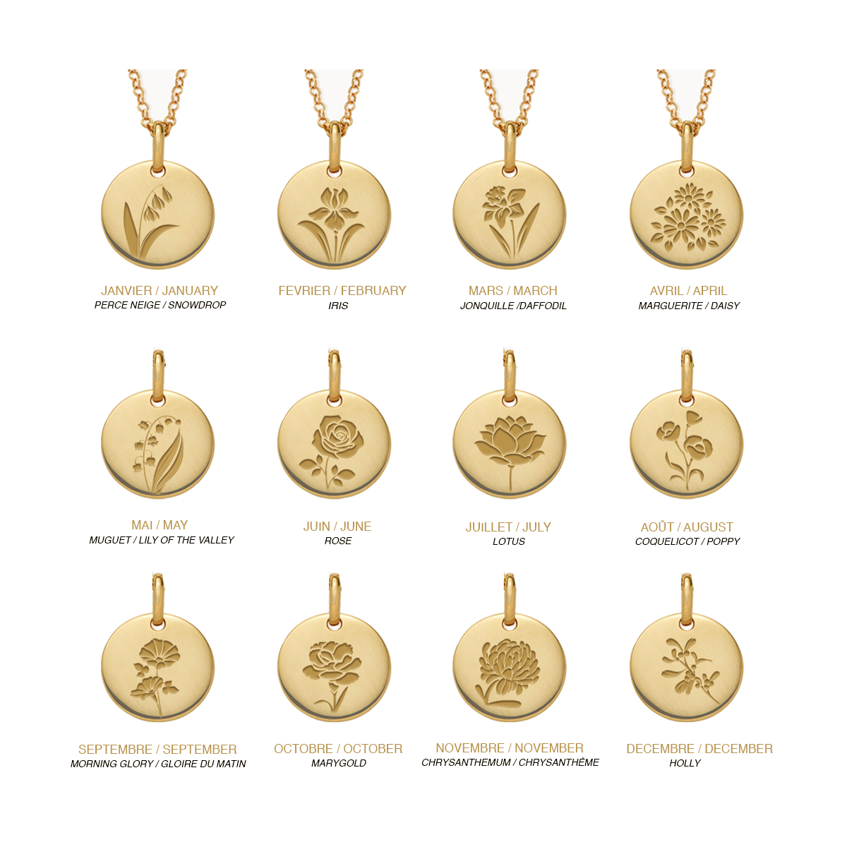 Birth flower necklace
