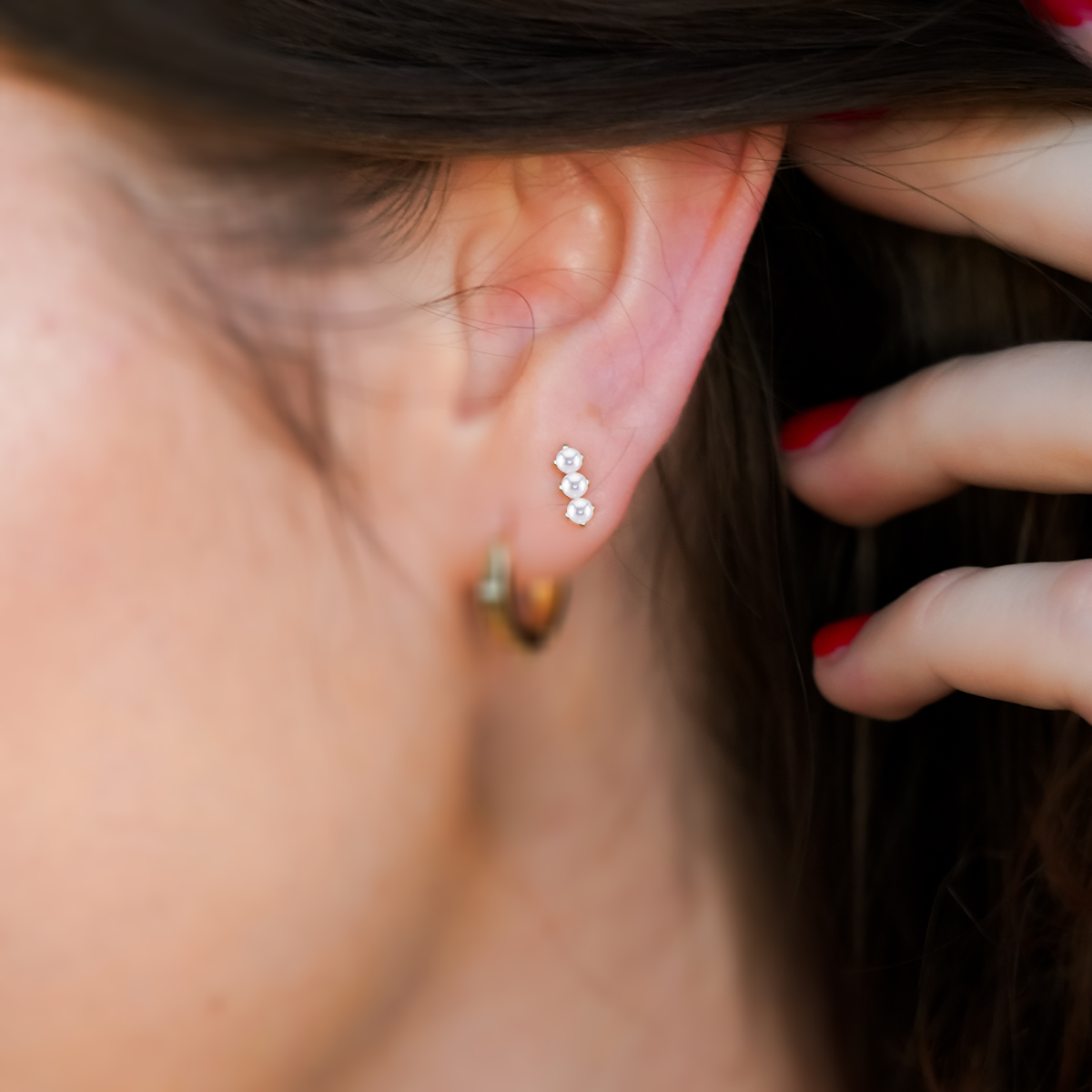 Pearl trio earrings