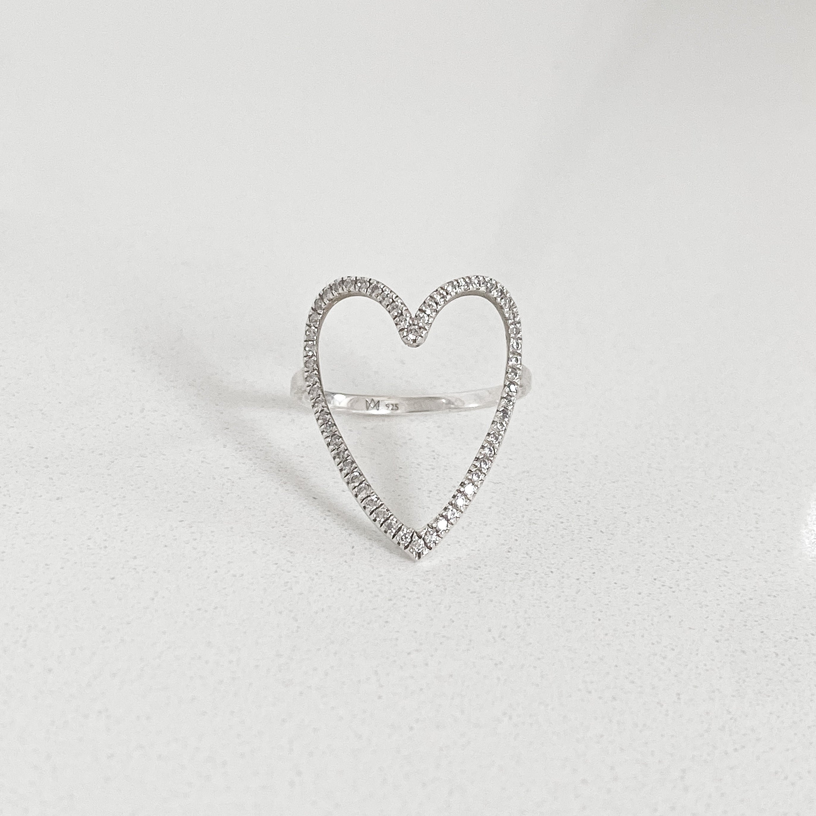 XL Heart Ring - Pavé