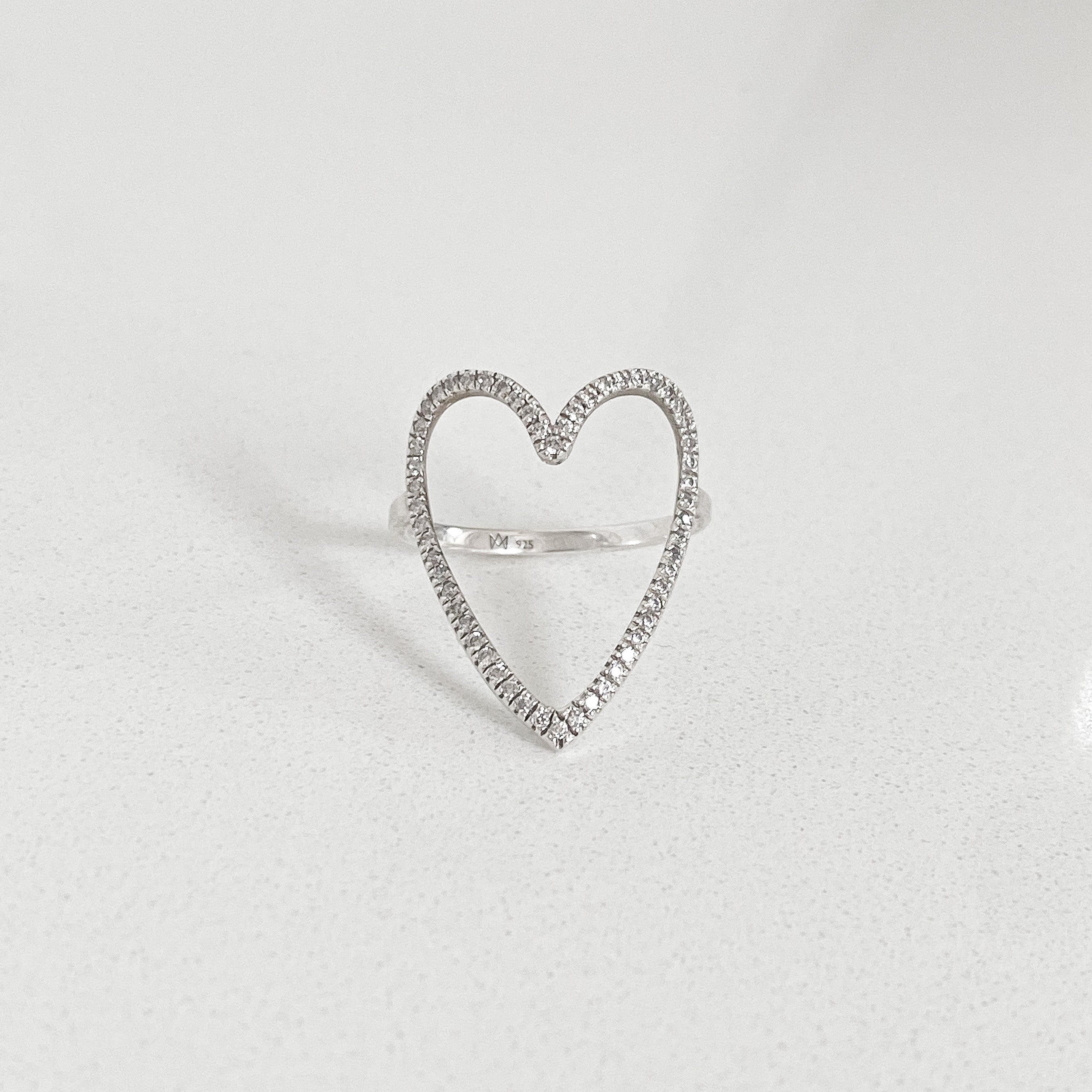 XL Heart Ring - Pavé