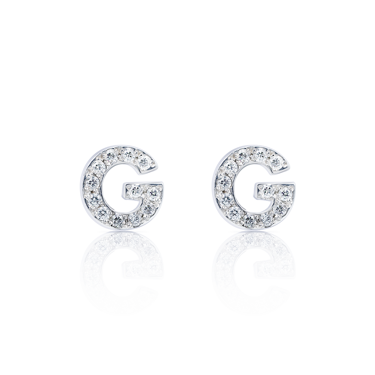 Boucles d'oreilles initiales - pavé diamants