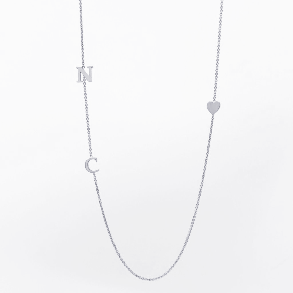 Necklace mini initials + heart