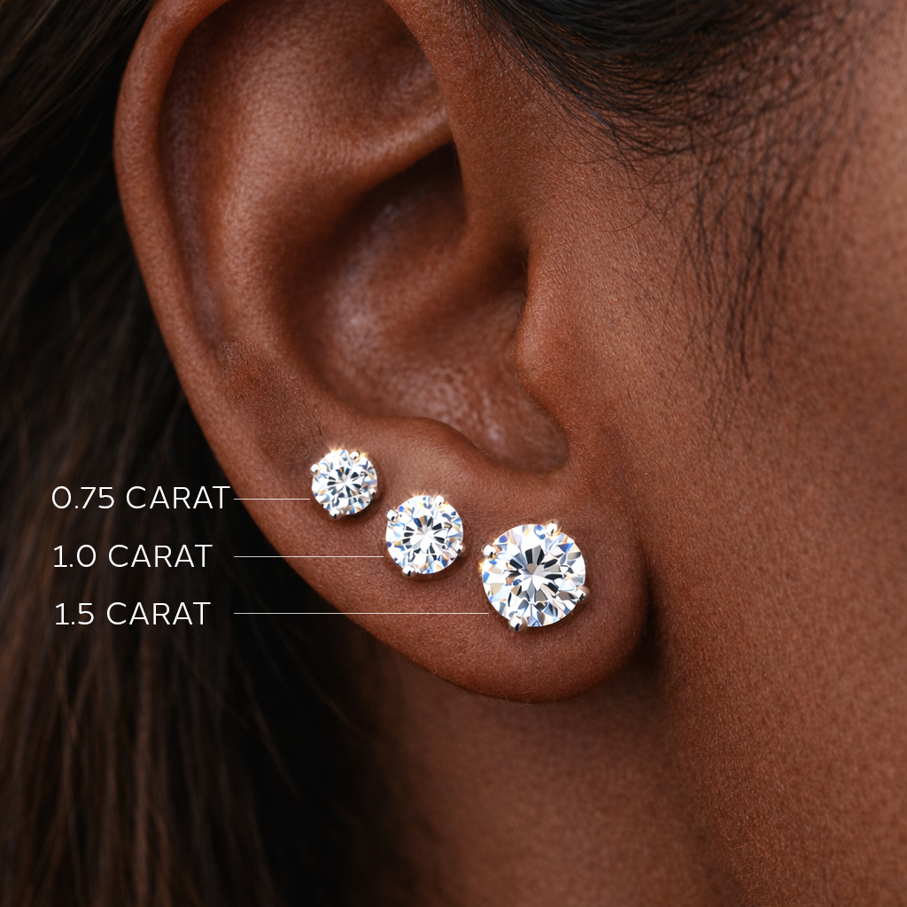 Boucles d'oreilles - studs, diamants laboratoires