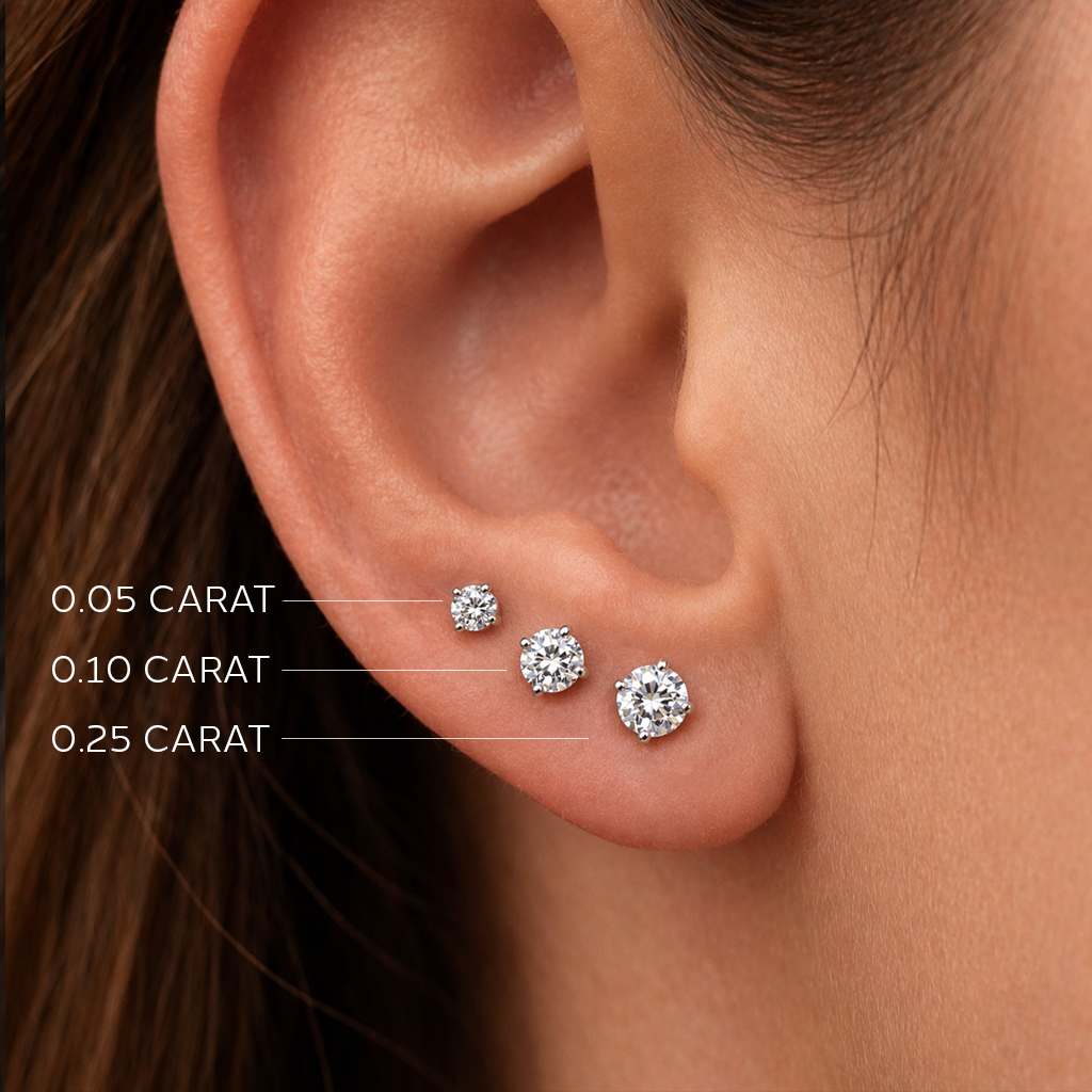 Boucles d'oreilles - studs, diamants laboratoires