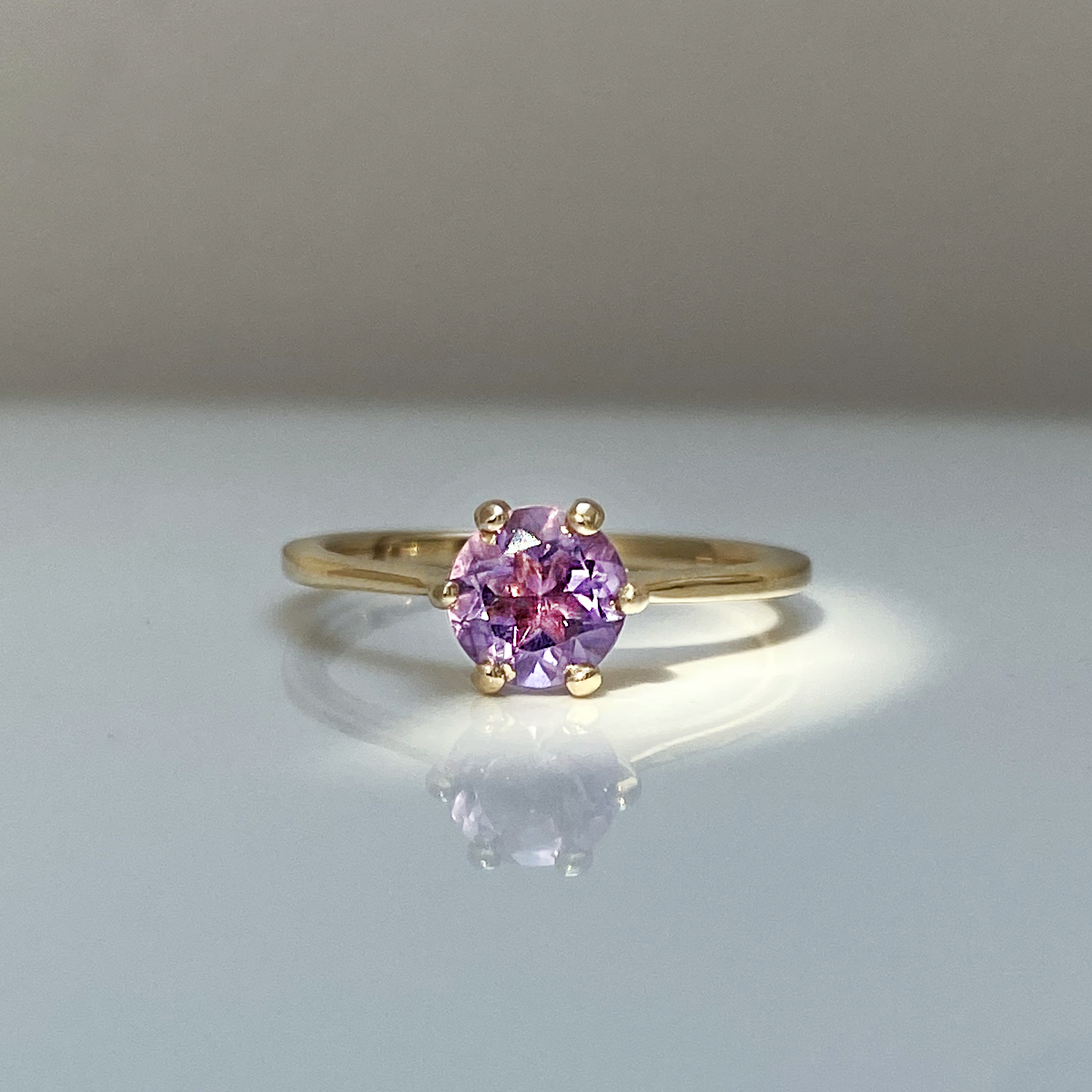 Bague Taille 58 Dolly-Bijoux - Améthyste Lavande Et CZ, Plaqué Or 18K - Neuve Avec étiquettes