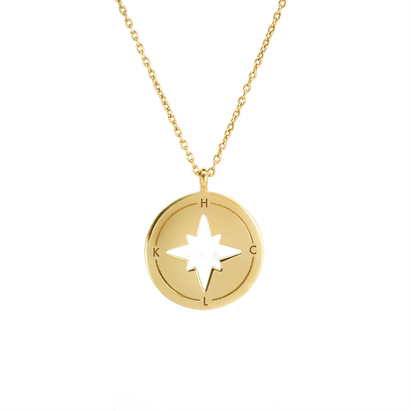 Collier pendentif boussole - Gravure