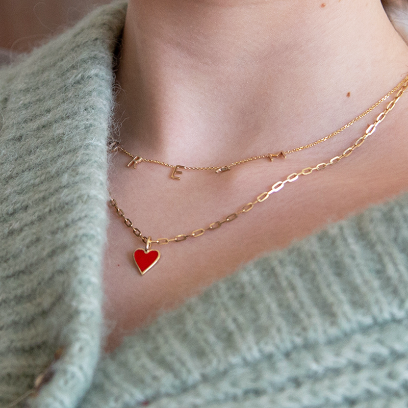 Coeur coloré - émaille