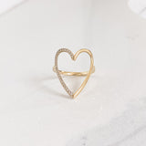 Bague Coeur XL - demi pavé