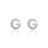 Boucles d'oreilles initiales - pavé diamants