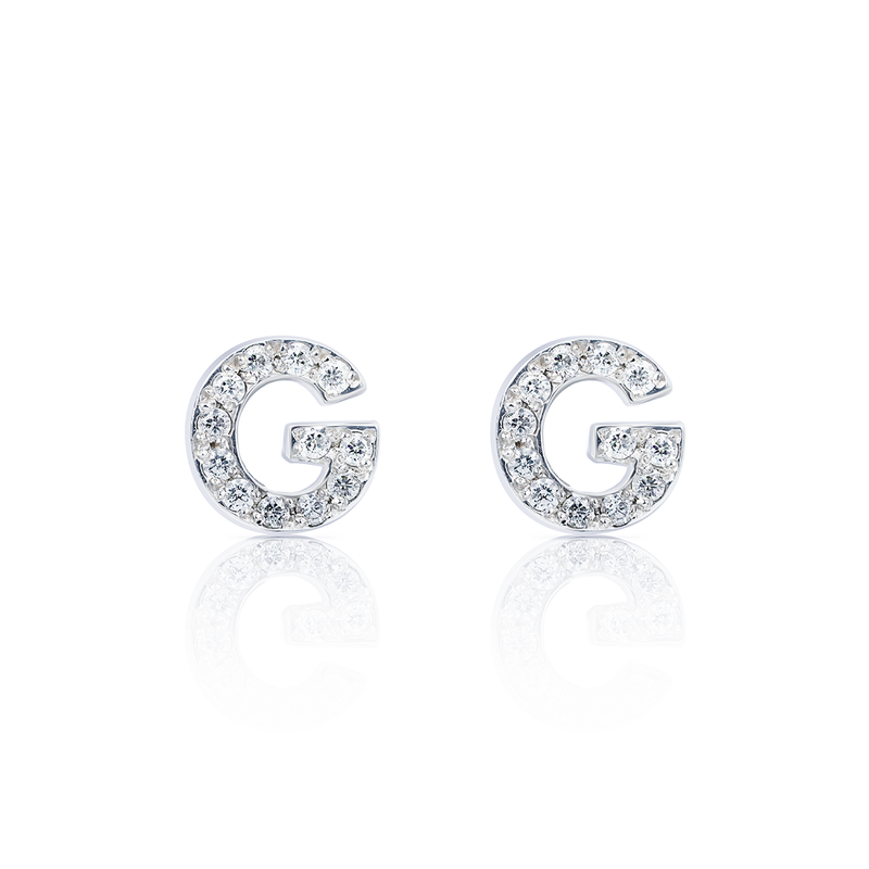 Boucles d'oreilles initiales - pavé diamants