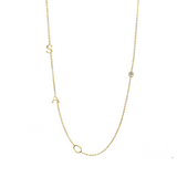 Collier mini initiales + Pierre précieuse