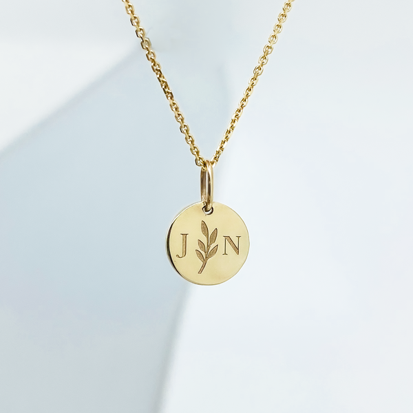 Collier médaillon - Gravure personnalisée 12 mm