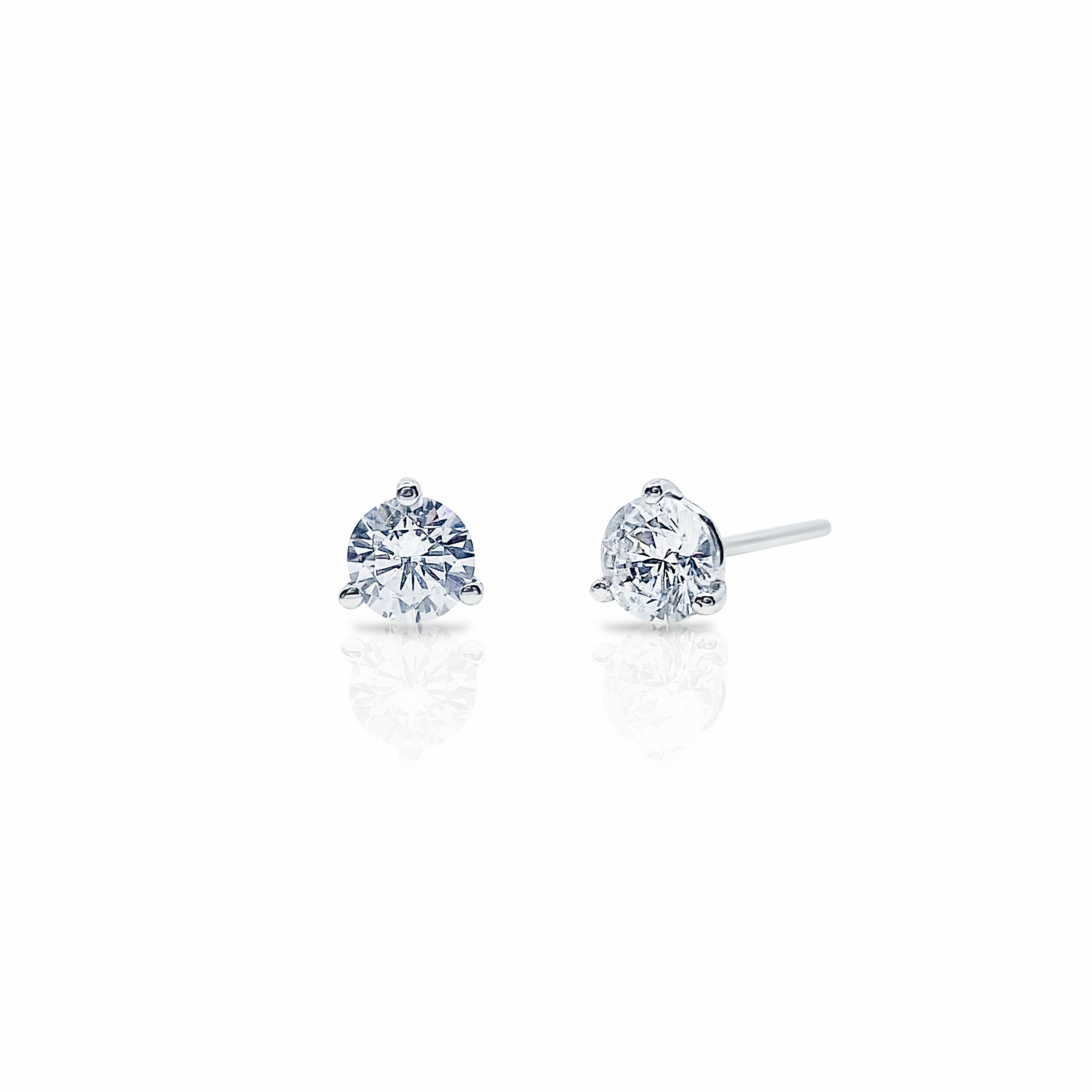 Boucles d'oreilles - Boutton, rond brillant