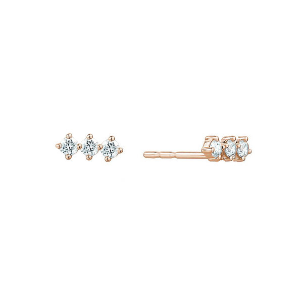 Boucles d'oreilles trio diamants