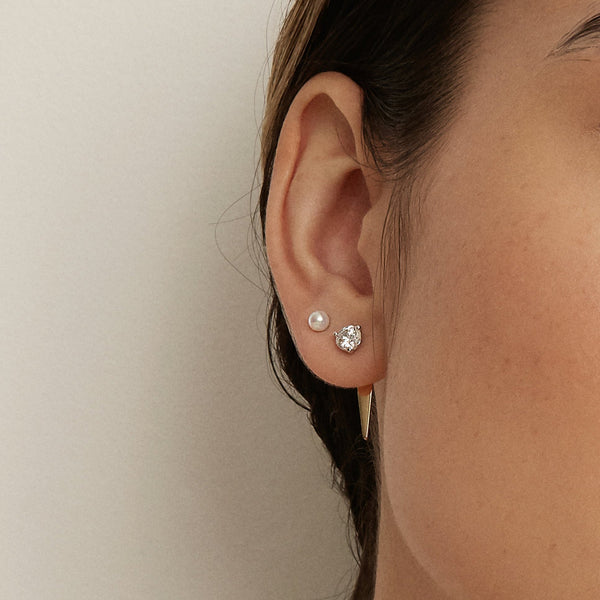 Boucles d'oreilles - Boutton, rond brillant